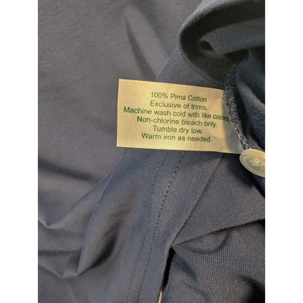 Criquet Polo Shirt Mens XL Navy Blue Pima Cotton Chest Pocket Excellent - Picture 5 of 5